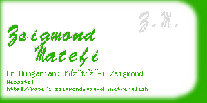 zsigmond matefi business card